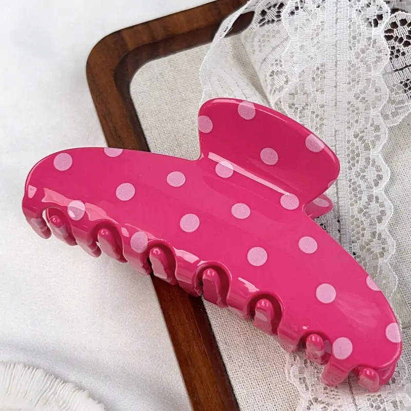 Vintage Polka Dot Large Hair Clip, Non-Slip Hair Accessory, Cute Polka Dot Hair Clip, Y2K Style Summer Beach Hair Clip, Cute Hair Clips, Anti Slip Clips, Clips for hair