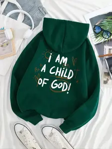 Women's Letter & Sun Print Graphic Hoodies Drop Shoulder Thermal Lined Hoodie, Fashion Casual Drawstring Pocket Hooded Sweatshirt for Daily Holiday Outdoor Wear, Ladies Clothes for Fall & Winter