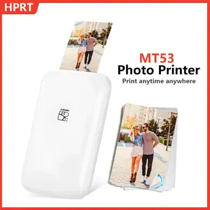 Hprt Mt53 Color Photo Printer, Mini HD Wireless Portable Photo Printer, Wifi Smart Printer, Compatible with Multiple Devices, Ideal for Parties, Travel, Home
