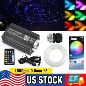 1000/500 Fiber Optic Star Light Kit for Car/Home Headliner - 12V RGBW LED APP Control, ABS+Aluminum, 1000/500pcs Optical Fiber, Twinkle Meteor Ceiling Lights, 55,000 Hours+