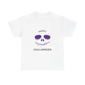 Gildan Halloween Skull Unisex Tee - Happy Halloween Shirt Spooky T-Shirt Fall Apparel Halloween Costume Casual Wear Classic Cotton Fabric Knit