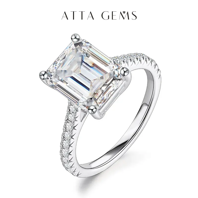 Women's Elegant Solitaire Ring, 3.0-4.0 Carat D Color Artificial Moissanite Gemstone Fashion Jewelry, Artificial Gemstone Ring, Elegant Fashion Rings