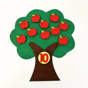 Felt Apple Tree Cognitive Toy for Kids Ages 1-10, Math Learning Material for Kindergarten Classroom, Educational Teaching Tool