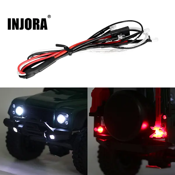 INJORA LED Lights Kit Headlight Taillight with Controller Switch for TRX4M 1/18 RC Upgrade