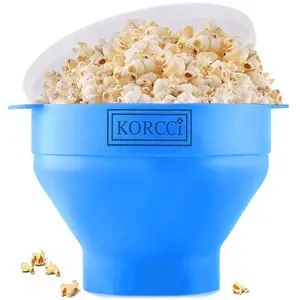 BPA-Free Silicone Popper Collapsible Popcorn Bowl Microwave Safe -  for Movie Night Snacks, Quick-Pop Space Saving & Dishwasher Friendly Kitchen Tool