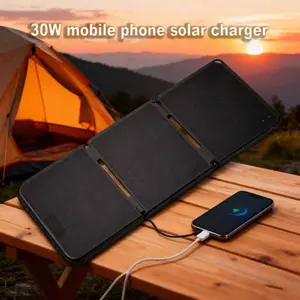 30W Portable Solar Charger, Foldable Solar Panel, Small Solar Folding Bag, Outdoor Travel Solar Charging, Emergency Power Outdoor Charging