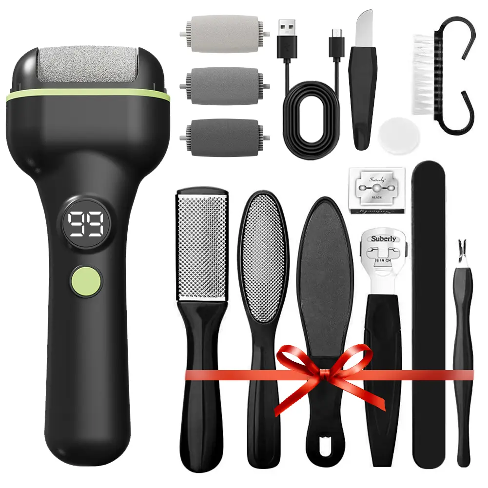 Rechargeable LED Digital Pedicure Polisher with Stainless Steel File Assortment Kit - Odorless Callus Remover for Adults, Professional Home Care with Advanced Features, Nail Art & Smooth Finish, Pedicure At Home, Callus Removal, Thoughtful Gift, Led Polis