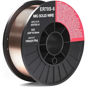 ER70S-6 .030"(0.8 mm)  10-Pound Spool Carbon Steel Mig Solid Welding Wire  ABS Plastic Spool Welding Wire