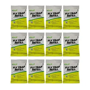 RESCUE! Reusable Fly Trap Bait Refill - 12 Pack, Outdoor Insect Control Attractant for Fly Traps