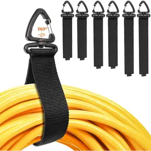 Heavy-Duty Storage Straps (Assorted 6 Pack) - Extension Cord Organizer,  Straps, Cord Wrap Keeper for Hoses, Rope, Power Cord, RV Accessories, Workshop and Garage Storage and Organization
