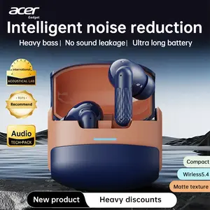 Acer OHR548 Smart Noise Cancelling Earbuds, Wireless Stereo Earphones, Extra Long Battery Life, Universal Fit for Men and Women, Comfortable Wear, Noise Isolation Headphones, Compact Headset Design,   Bt.  noise cancelling headphones Audio Blue Electronic