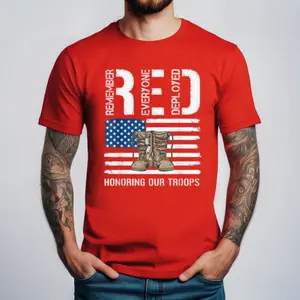 R.E.D. Remember Everyone Deployed Patriotic Shirt – T-shirt, Sweatshirt, Hoodie for Men, Military Tribute, Memorial Day & Veteran Gifts