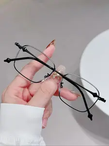 Rectangle Frame Eyeglasses, Anti- Light Eyeglasses for Women & Men, Fashion Eyeglasses for Work, Daily Clothing Decor, Perfect for Student Daily Use