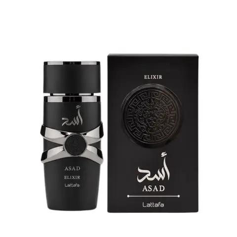 Lattafa Asad Elixir EDP 100ml Spray - Unisex Arabian Fragrance for Adults, Cruelty-Free Earthy Woody Scent with Smoky Cedar Notes