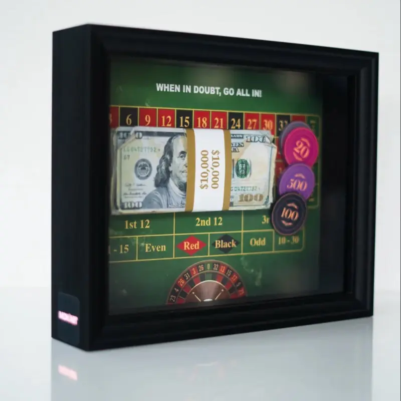 All In Motivational Frame - Inspirational Quote with Casino Theme, Perfect for Home Decor and Office Inspiration