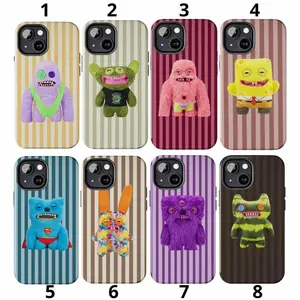 Striped Fuggler Funny Ugly Monster Phone Case, Preppy and Cute Quirky Plush Creature Aesthetic Compatible with iPhone X, 11, 12, 13, 14, 15, 16, 17 Series & Galaxy Series