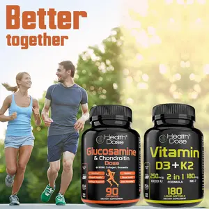 Health Dose Glucosamine & Chondroitin Dose with MSM Collagen Turmeric Ashwagandha Boswellia & Hyaluronic Acid 90 Capsules Unisex Natural Supplements for Joint Support Comfort Mobility Bone Health Dietary Fitness