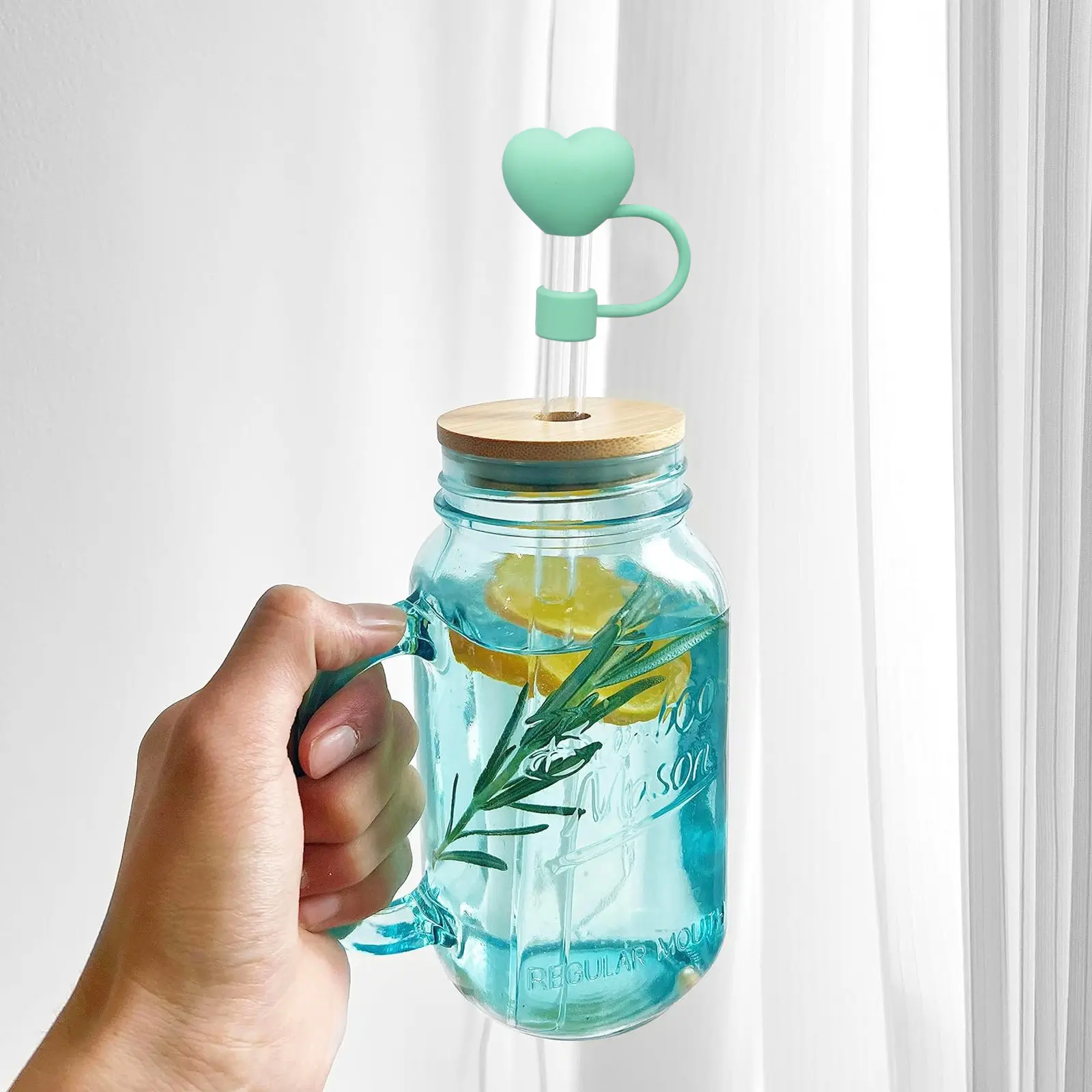 24 Oz Mason Jar with Bamboo Lid & Straw, 1 Set Including 2 Counts Pink Drinking  Glasses & 2 Counts Blue-green Drinking Glasses & Accessories, Dishwasher  Safe & Durable Drinkware - TikTok Shop