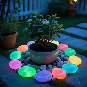 31-Pack Extra Large Dreamy Glowing Pebbles, 4.5cm Diameter, Garden Landscaping, Pathway Decor, Fish Tank, Starry Sky Scene, Romantic Night Light Stones