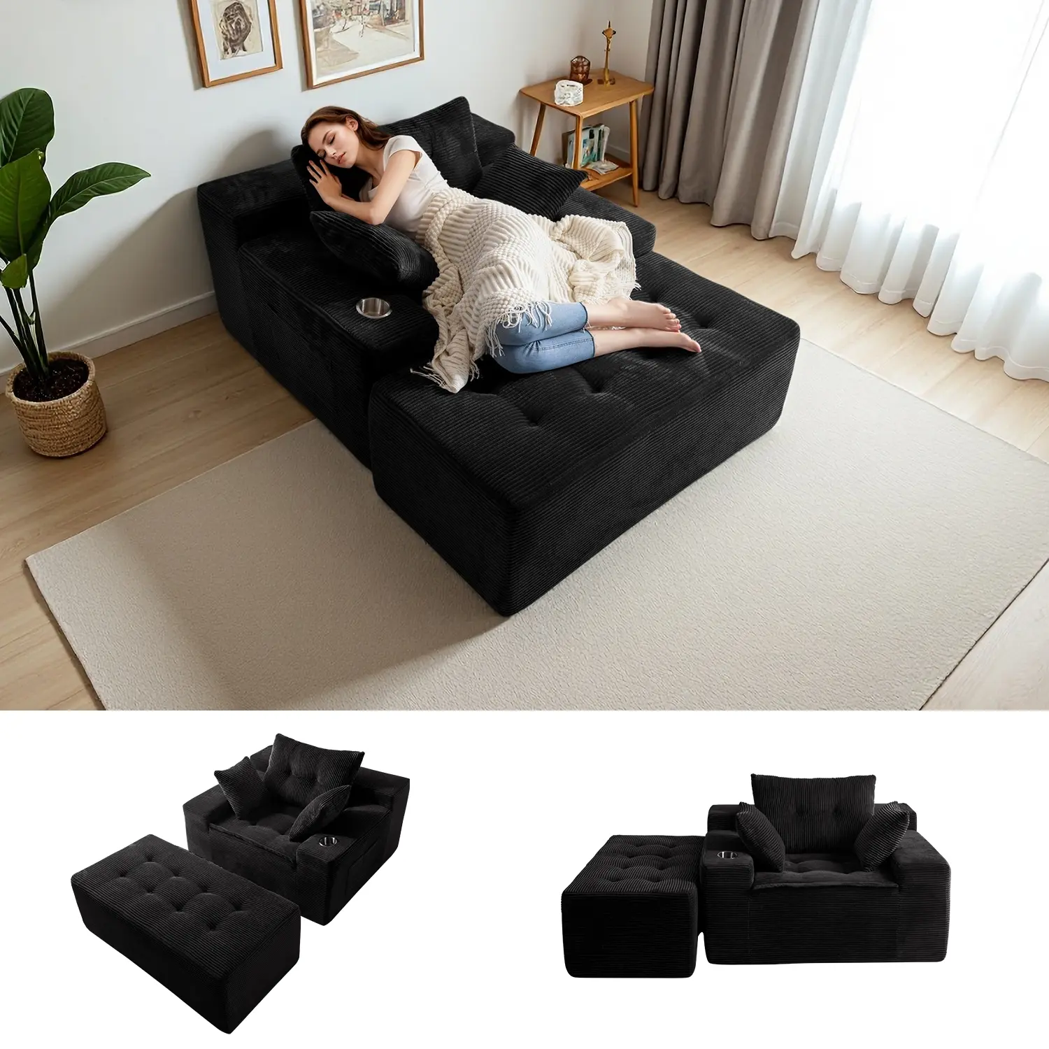 Black (Corded Fabric)