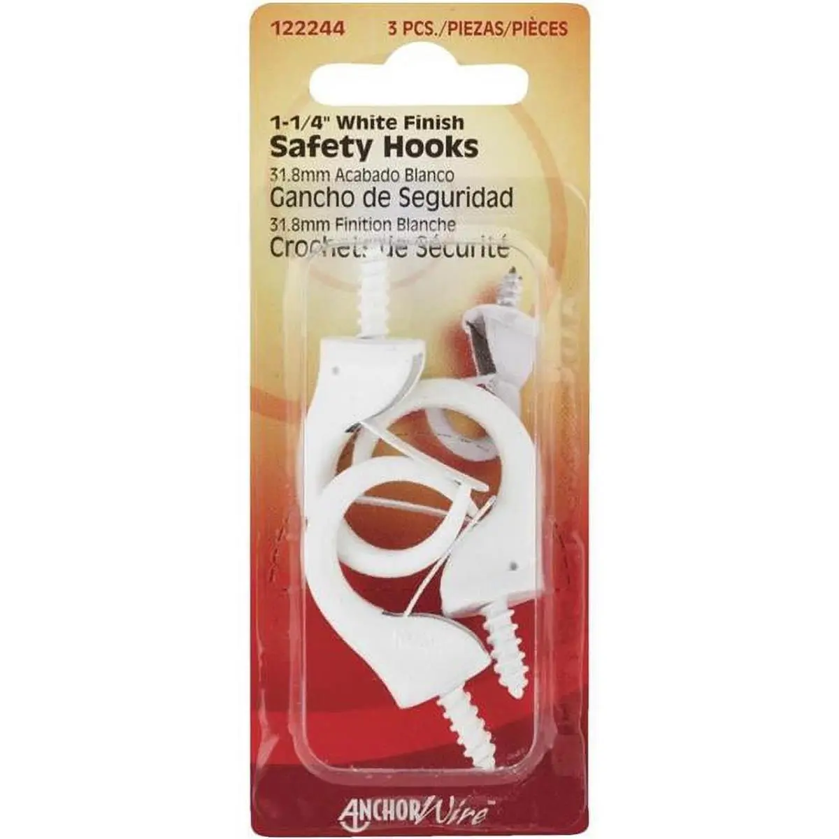 Hillman  1.25 in. Anchor Wire Spring Safety Hook, White