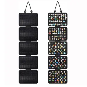 Hanging Enamel Lapel Pin Display Panels Organizer, 5 Loose-Leaf Board Pieces, Brooch Pin & Enamel Pin Display Pages, Holds Up to 120 Pins, Hangable, Hangable Room Decor, Wall Hanging Decor