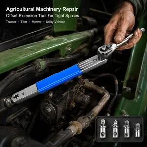 Ratchet Extension Tool, Tight Space Socket Adapter Set for Car Repair, Garage Work and Equipment Maintenance