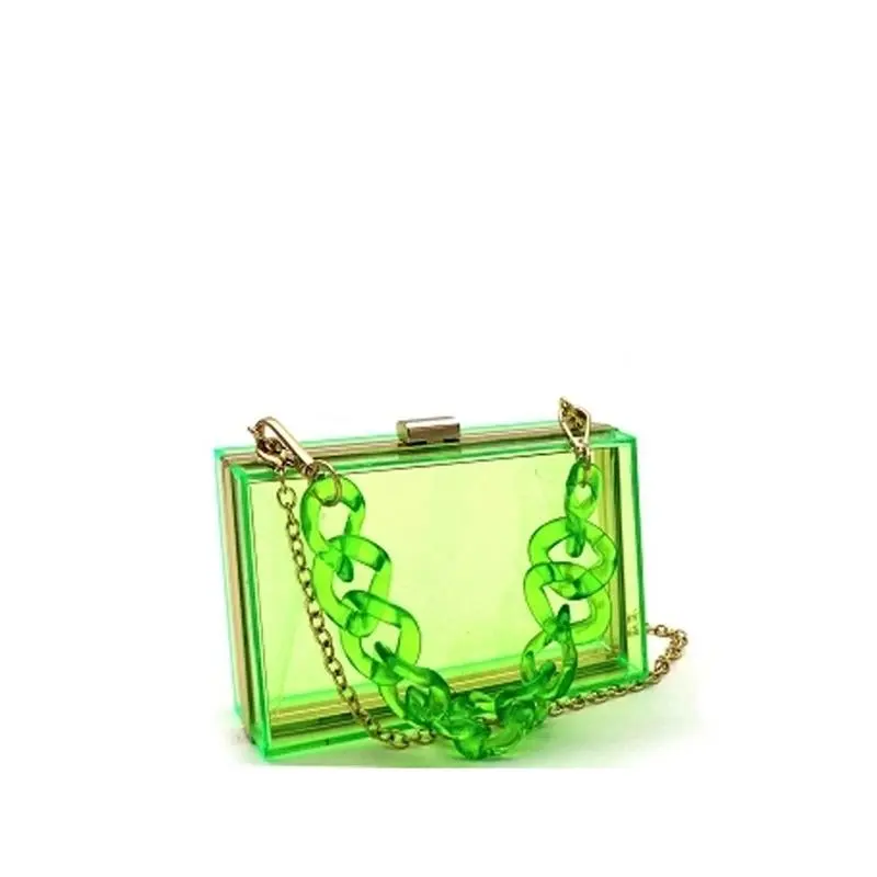 Green Clear Plastic Clutch
