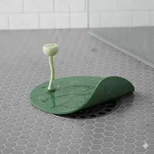 A Single Silicone Drain Cover Shaped Like a Lotus Leaf, Multifunctional Sealing Cap for Drains, Prevents Odors And Insects in Bathrooms And Kitchens, Easy to Install And Clean, Hair Filter for Drainage, Drain Plug
