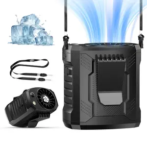 Portable Waist Fan 3000mAh Rechargeable, 4-Speed Wearable Belt Fan with LED Light, Hands-Free Personal Fan for Outdoor Work, Farming, Travel, Fishing, Fathersdaygift, Perfect Gift