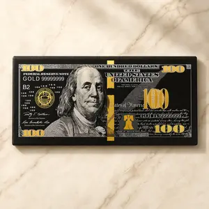 $100 Dollar Bill Fridge Magnet – Black color Money Aesthetic Refrigerator Magnet