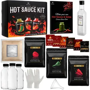 Kitsy Hot Sauce Making Kit - Make Your Own Hot Sauce Variety Pack | Fun DIY Cooking Kit Gift Set | Perfect for Family Night, Date Night, or Learning a Cool Skill - Gift Set