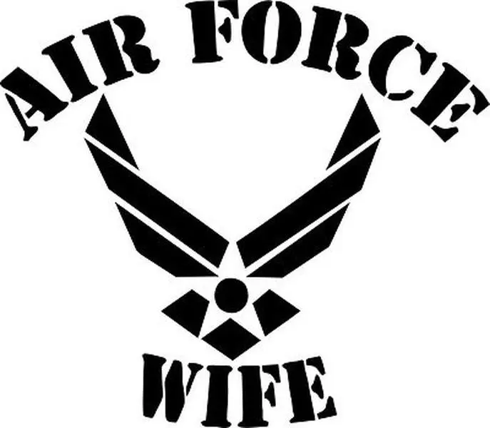 Military Air Force Wife Soldier Decorative Vinyl Sticker - One Size, Self-Adhesive, Long Wearing Burgundy/Dark Green/Azure Blue Outdoor Decal for Car Window, Laptop, Any Flat Smooth Surface Decoration