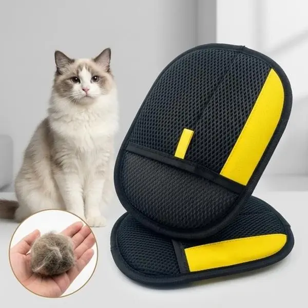 Pet Hair Remover Gloves 2 Pack, Electrostatic Two-Way Brush for Dog Cat Hair Removal from Clothes, Furniture & Fabric - Reusable Lint Cleaner