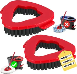 Scrub Brush, 2 Pcs Spin Mop Scrub Brush Head Compatible for EasyWring 1-Tank System, Hard Bristle Cleaning Brush for Bathroom, Kitchen, Tub and Tile