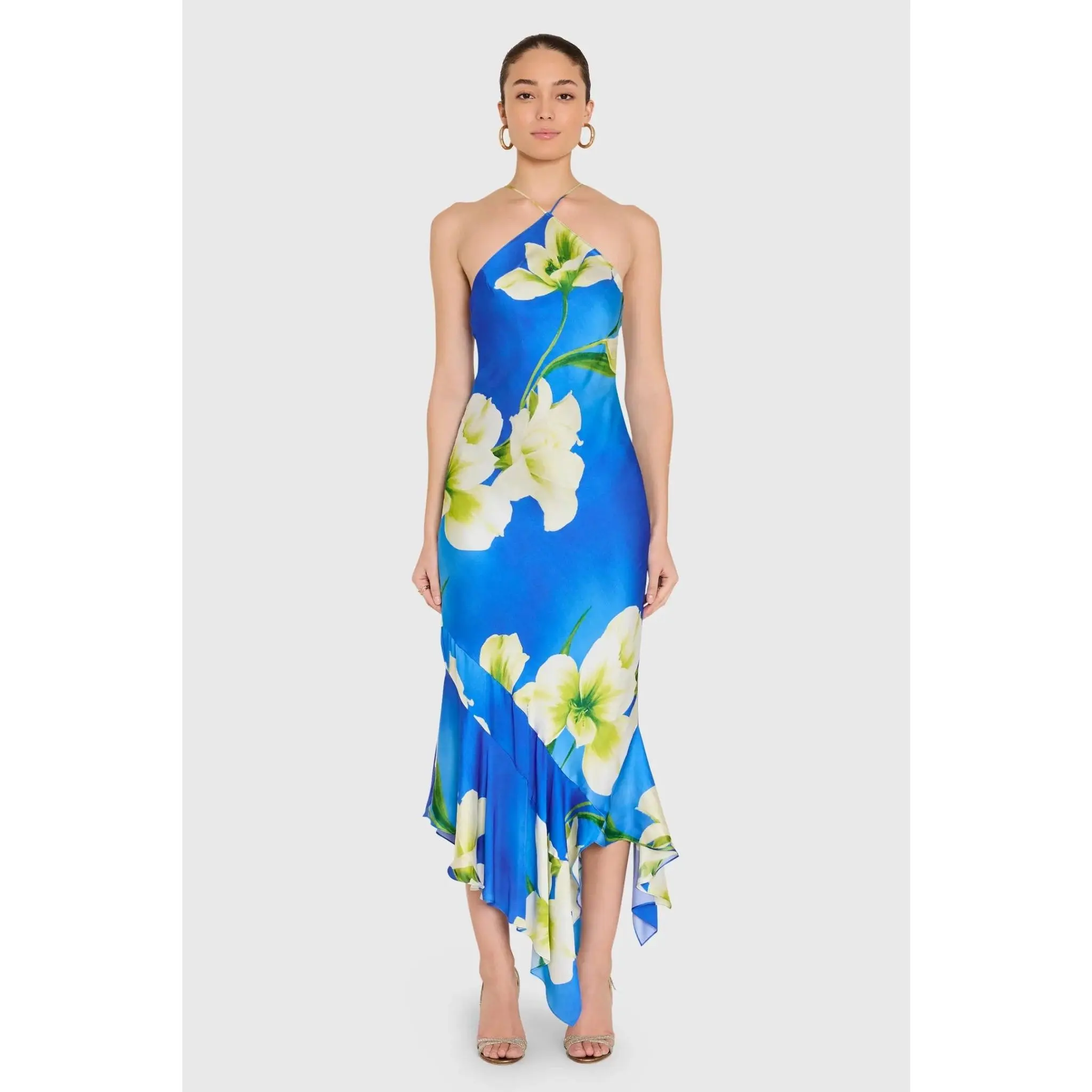 Amanda Uprichard Gabriella Midi Dress in Mallorca Print