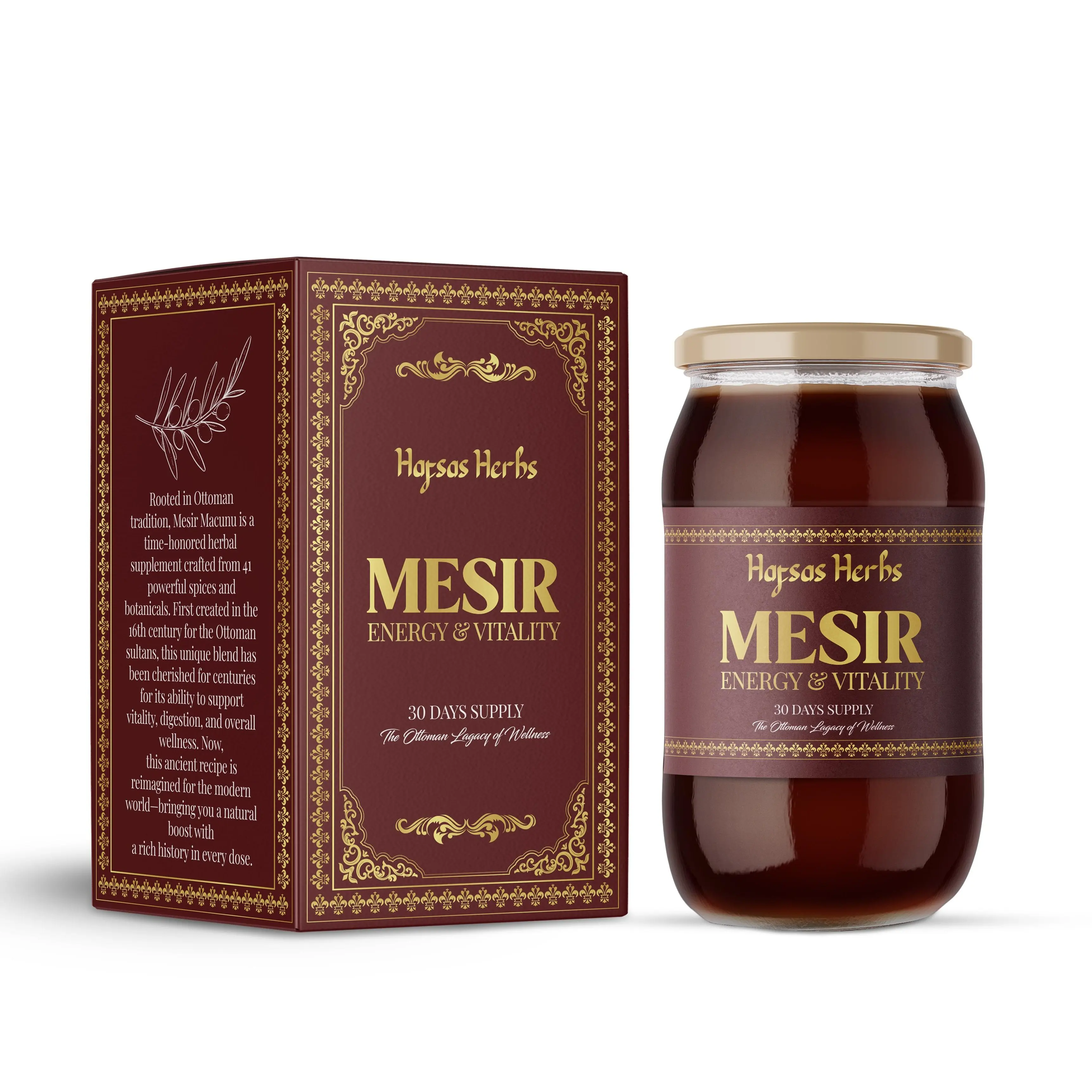 Hafsa’s Herbs Mesir Honey | 41 Herb Daily Herbal Blend | 12+ Benefits | Natural Energy, Digestion, Immune Support, Circulation, Focus, & Vitality | Traditional Ottoman Herbal Honey | 1 Spoon Daily | 30 Servings