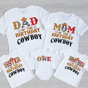 Cowboy Cowgirl Birthday Matching Family Shirt, My First Rodeo 1st Birthday Tee, Cowboy Cowgirl Birthday T-Shirt, Cute Matching Family Tee