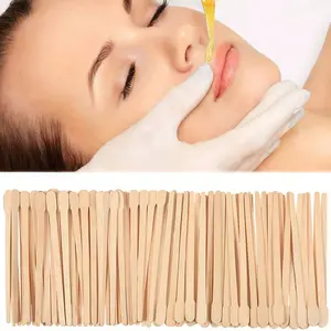 100/200pcs-Wooden Wax Sticks - Eyebrow, Lip, Nose Small Waxing Applicator Sticks for Hair Removal and Smooth Skin - Spa and Home Usage Pack