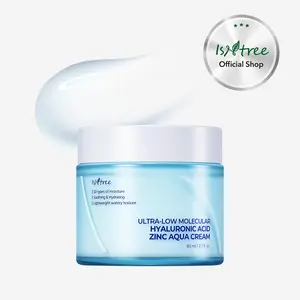[isntree Official Shop] Ultra-Low Molecular Hyaluronic Acid Zinc Aqua Cream 2.71 fl.oz / 80ml - Cooling moisturizer for pore care and hydration, Korean Skincare
