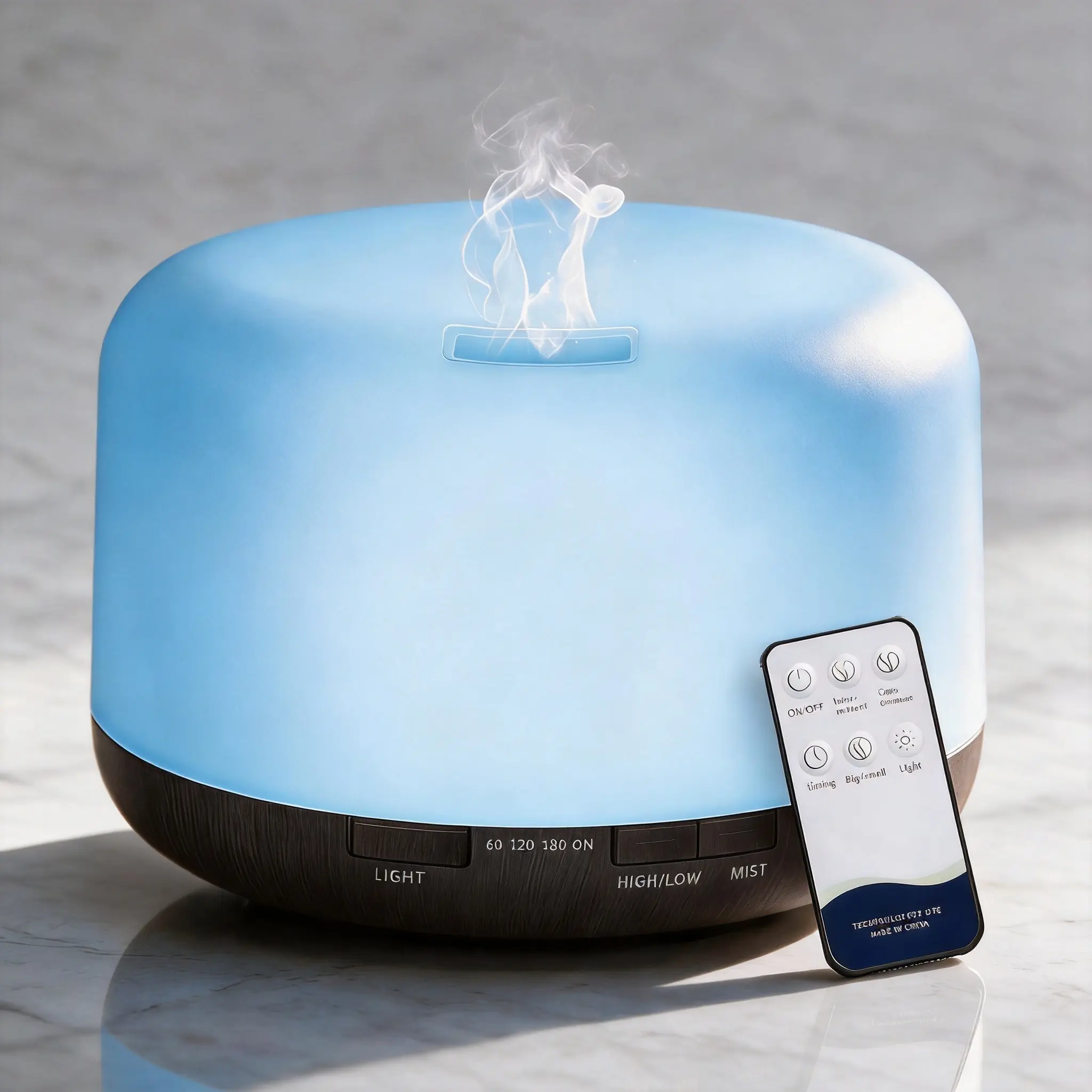 500ml Essential Oil Diffuser with Remote Control, Auto-Shutoff, Adjustable Timing, 2 Mist Modes - Home Decor Aromatherapy Diffuser for Baby Room Room Scenting Large Families, 4 Time Setting Modes