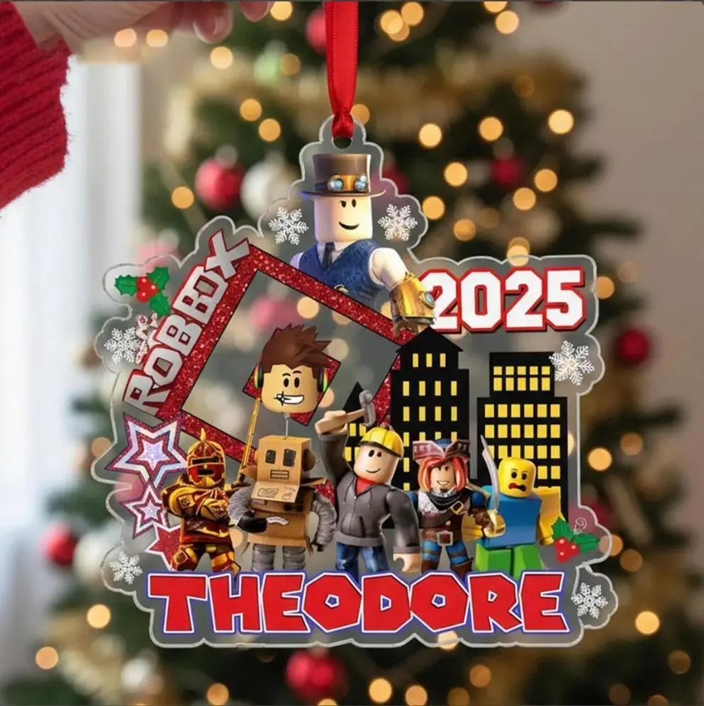 Custom Roblox Game FLAT Ornament, Roblox Christmas Kid Gift, Roblox Game Xmas Ornament, Gamer Keepsake, Custom Christmas Ornament