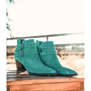 Elsa Leather Ankle Boot in Teal