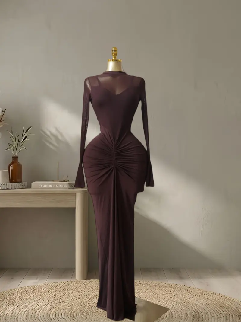 slim fit dress slacks Lace V Neck Bridesmaid Dresses Sexy Illusion Back Tulle Dresses Yellow / 10 main image 1