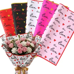 5/20 Sheets New Love Heart Magic Border Bouquet Packaging Paper, Bouquet Wrappers, Waterproof Durable Korean Paper, Valentine's Day, Wedding, Mother's Day Gift Decorations, Gift Wrapping Supplies