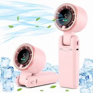 Portable Handheld Turbo Fan | 3-in-1 (Neckband, Handheld, Desktop), 5-Speed Wind, 180-Degree Foldable, 5000mAh Battery Operated, Up to 12 Working Hours| Rechargeable Stylish Fan with Air-Turbo-Tech Cooling for Outdoor Activities, Travel, Beach and Work