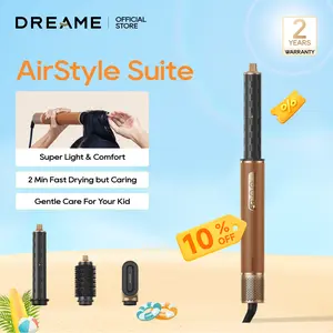 DREAME AirStyle Suite Hair Styler & High-Speed Dryer, 110,000 RPM Motor, 3 Essential Snap-On Attachments for Curling, Volumizing & Fast Dry, Frizz Control, Cool Shot, Luxury Leather Travel Bag