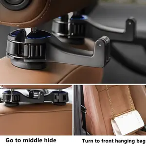2-in-1 Car Headrest Hook with Phone Holder - Seat Back Organizer for Bags & Phones