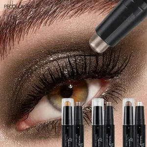 3pcs/set Shimmering Double-headed Eyeshadow Stick, Long-Lasting Waterproof Glitter & High Shine Finish, Easy To Create Daily Makeup