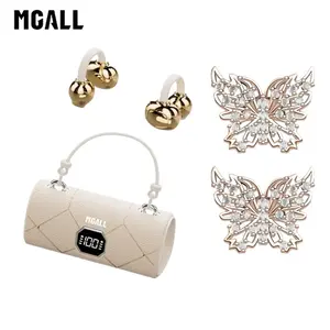 MGALL X22 Fashionable Clip-On Wireless Headphones with Handbag‑Style Light‑Luxury Leather Texture, Comfortable Fit, 2025 Bluetooth 6.0, LED HD Display, HiFi Sound, Sport & Travel Ready, Perfect Gift for Girlfriend,TikTokShop Back to School
